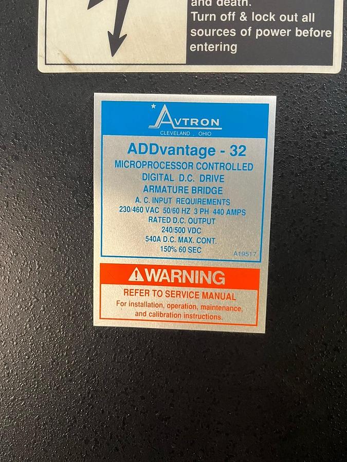 Used AVTRON,DC0540-4EL0-C,ADDVANTAGE 32 DC DRIVE ARMATURE BRIDGE