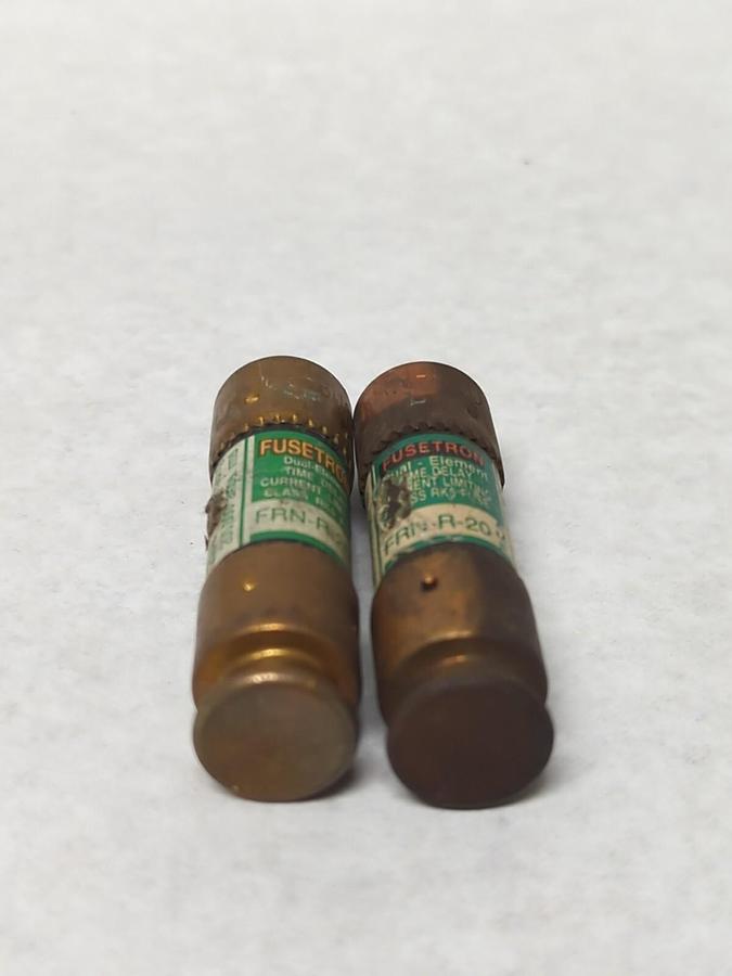 Used COOPER BUSSMANN,FRN-R-20,FUSETRON 20 AMP FUSE LOT OF 2 PRE-OWNED