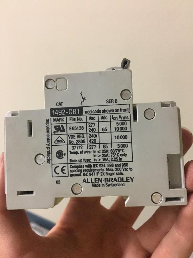 Allen Bradley,1492-ACB 1492-CB1,Series B H1 15A G150 CIRCUIT BREAKER Lot Of 2