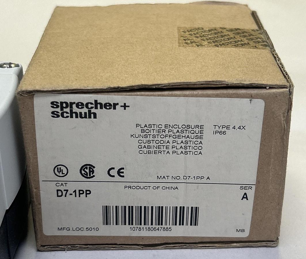 SPRECHER & SCHUH,D7-1PP,PLASTIC PUSHBUTTON ENCLOSURE NOS