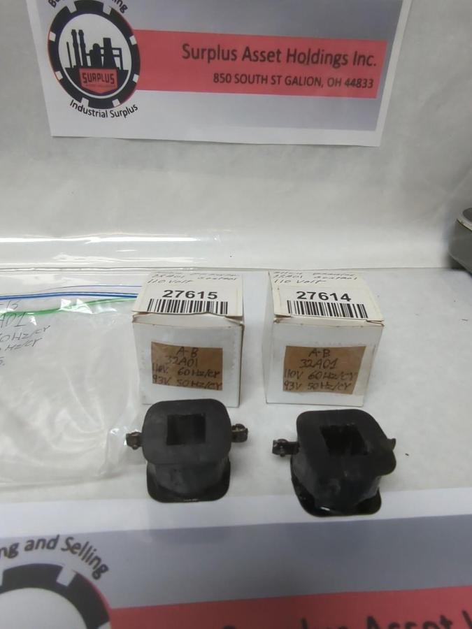 Used ALLEN BRADLEY,32A01,COIL 110V PRE-OWNED LOT OF 2