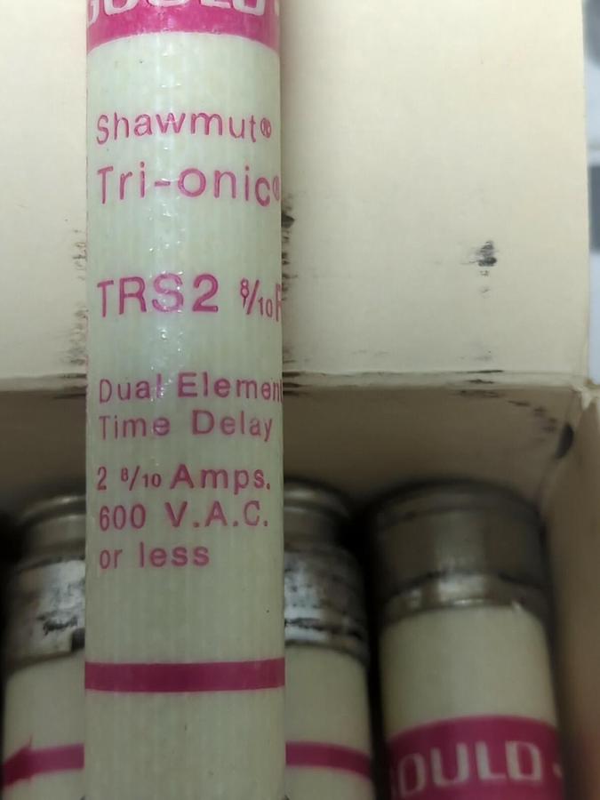 GOULD SHAWMUT,TRS 2-8/10R,TRI-ONIC 2-8/10 AMP FUSES BOX OF 10 NOS
