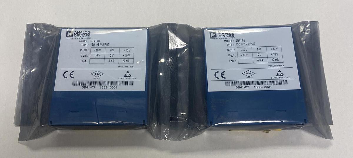 ANALOG DEVICES,3B41-03,ISOLATED WIDEBAND V INPUT MODULE LOT OF 2 NEW