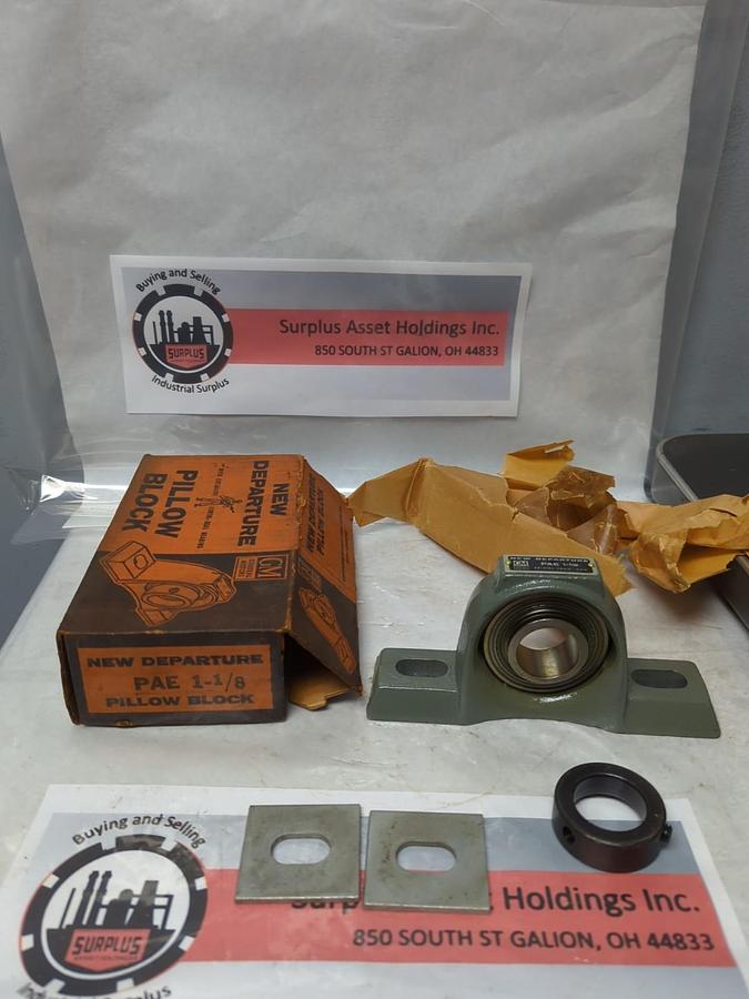 GM/NEW DEPARTURE,PAE 1-1/8,PILLOW BLOCK BEARING 1-1/8 IN BORE NOS