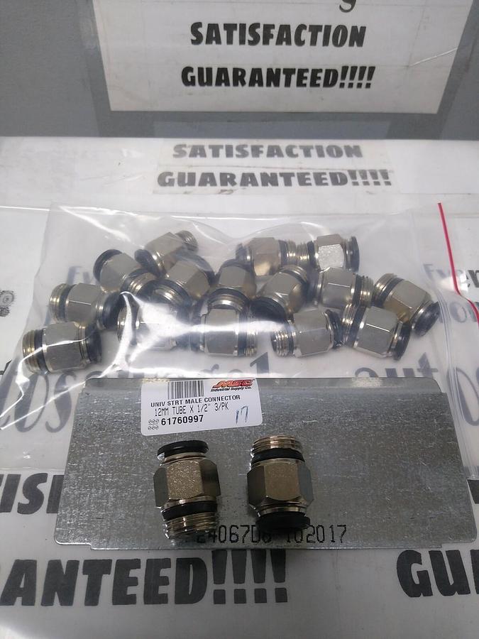 UNBRANDED,61760997,TUBE STRAIGHT MALE CONNECTOR 12MMX1/2 IN LOT OF 17 NOS