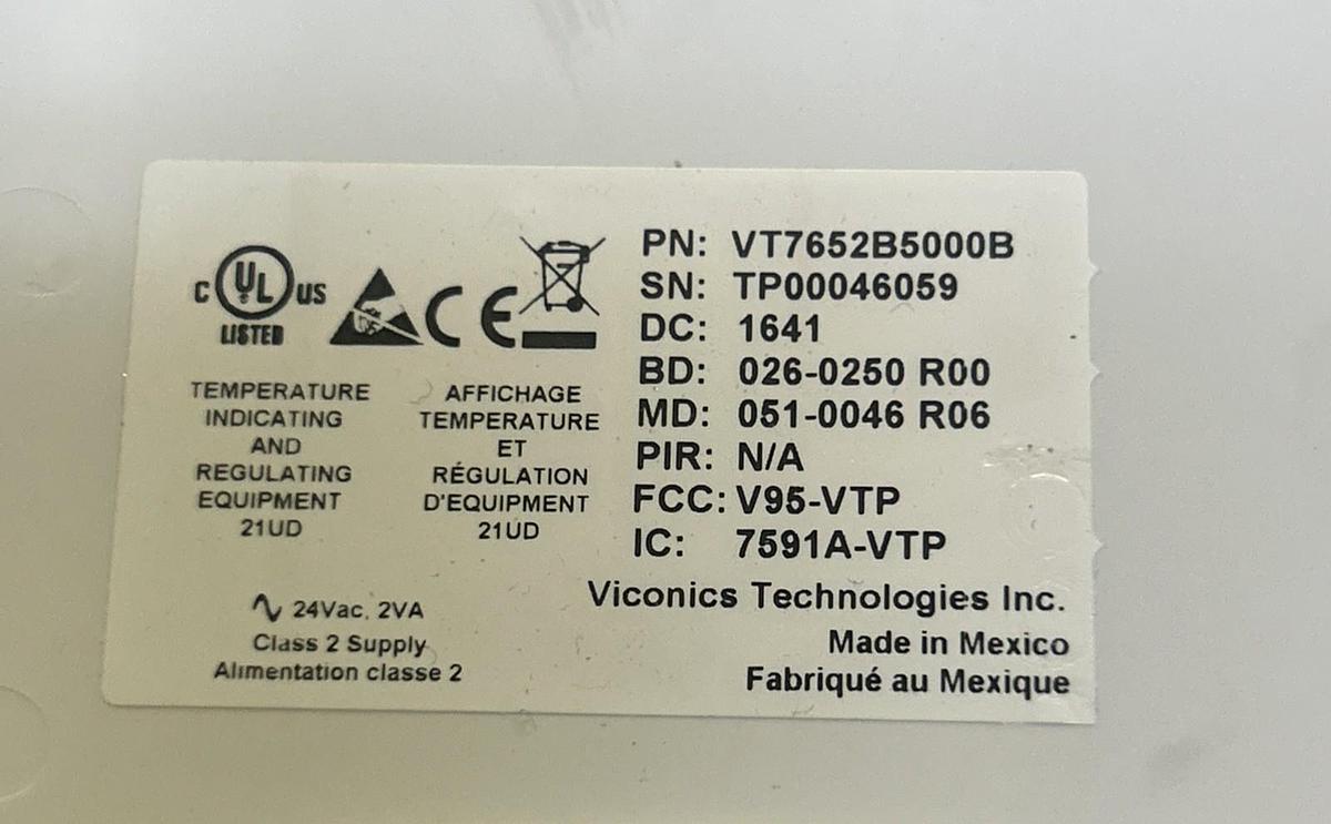 Used VICONICS,VT7652B5000B,TEMPERATURE CONTROLLER