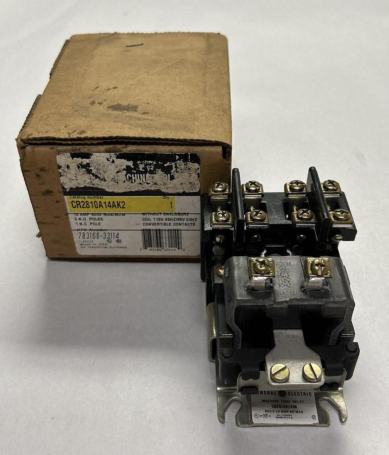 Used GENERAL ELECTRIC,CR2810A14AK2,RELAY 10A 600V NEW