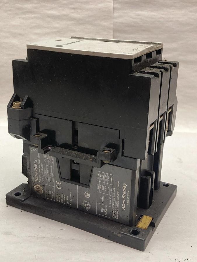 Used Allen-Bradley,100-A75N*3,Contactor Ser C