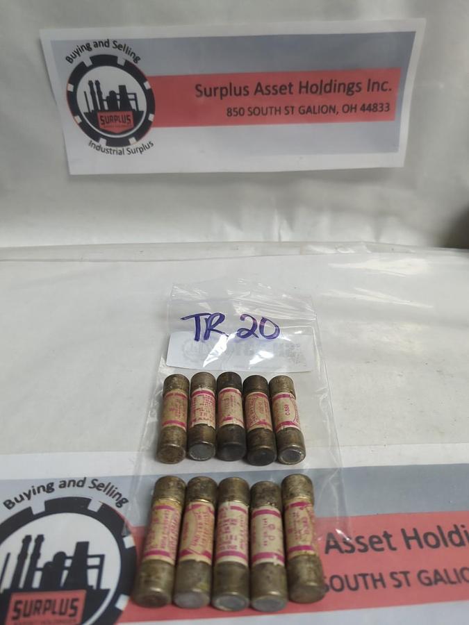 Used GOULD SHAWMUT,TR-20,TRI-ONIC 20 AMP FUSE LOT OF 10 PRE-OWNED