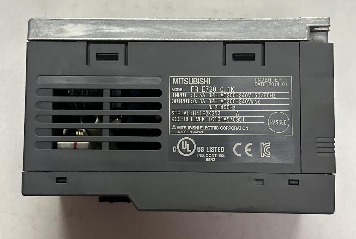 Used MITSUBISHI,FR-E720-0.1K,INVERTER 1.5AMP 240VAC