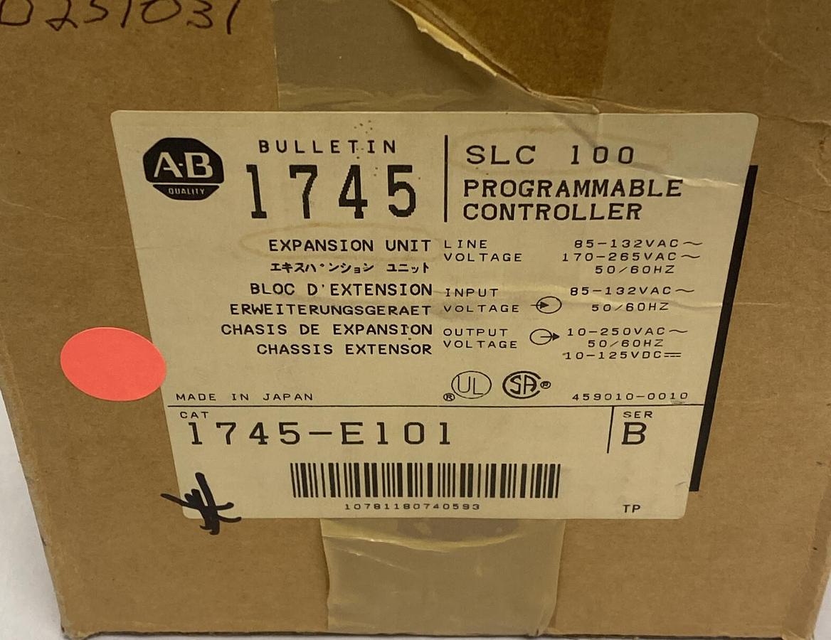 ALLEN BRADLEY,1745-E101,SER B PROGRAMMABLE CONTROLLER EXPANSION UNIT NEW