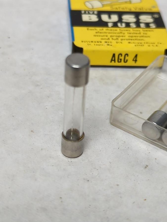 COOPER BUSSMANN,AGC 4,GLASS FUSE PACK OF 5 NOS