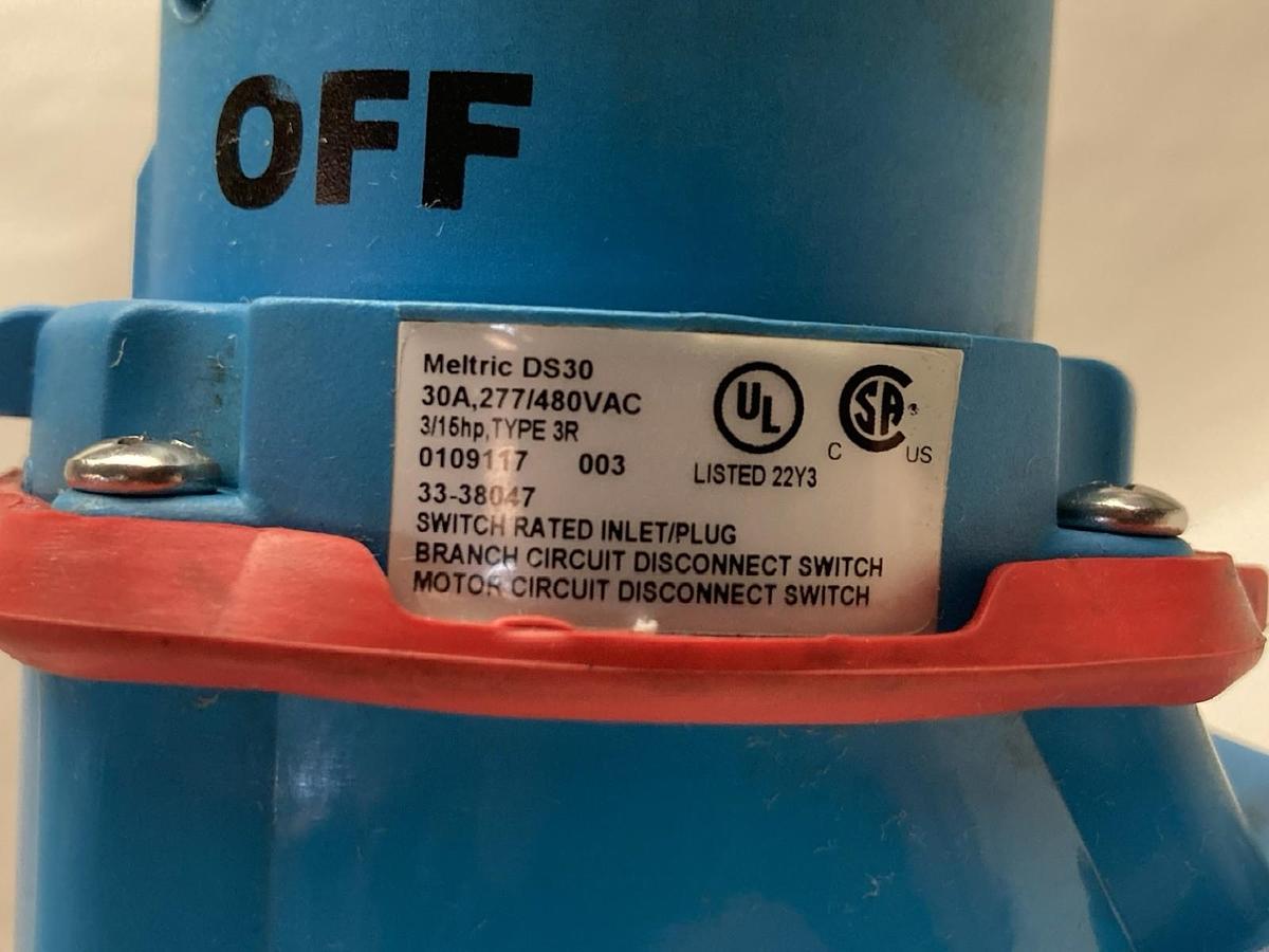 Melltric,33-38047 DS30,Disconnect Switch Recepticle 30A 277/480Vac