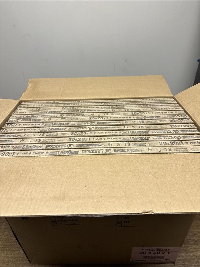 Glasfloss,20x20x1,Air Filter Box of 12
