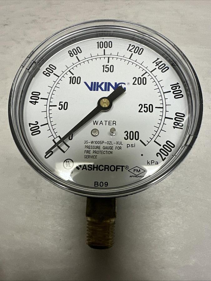 Ashcroft,35-W1005P-02L-XUL,0-300 PSI Pressure Gauge