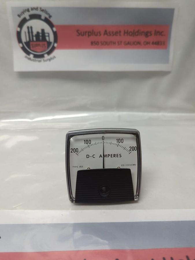 GE,MODEL 152,PANEL METER 200-0-200 D-C AMPERES MISSING BOX NOS