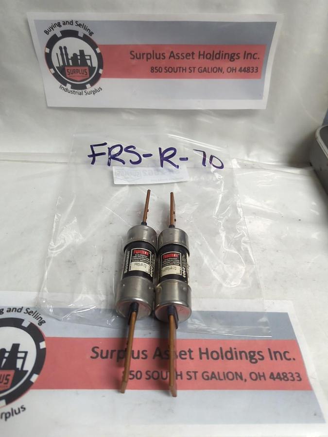 Used COOPER BUSSMANN,FRS-R-70,FUSETRON 70 AMP FUSE LOT OF 2 PRE-OWNED