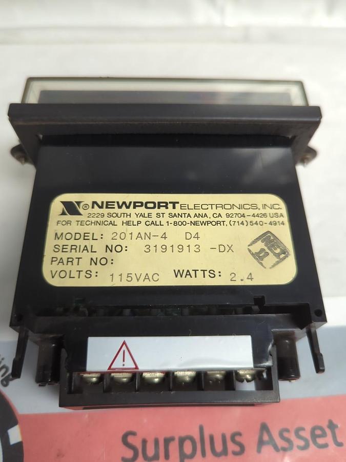 Used NEWPORT,201AN-4 D4,DIGITAL METER 115VAC 2.4 WATTS PRE-OWNED