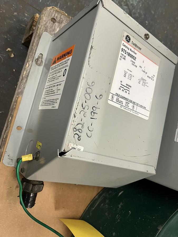 Used GE,9T51B0052,TRANSFORMER 2KVA PR 480V SEC 120/240V