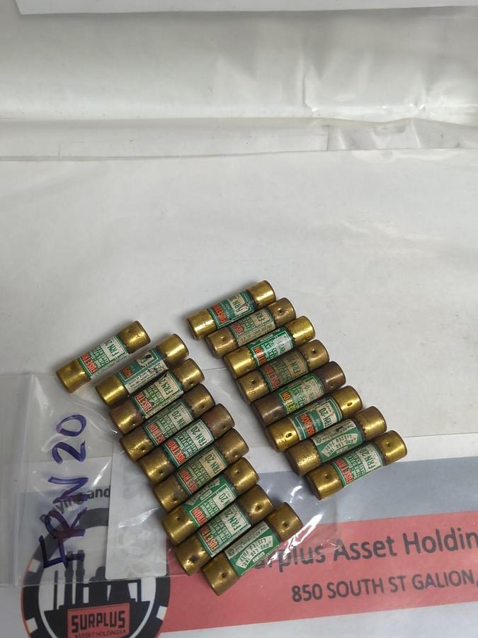 Used COOPER BUSSMANN,FRN20,FUSETRON 20 AMP FUSE LOT OF 17 PRE-OWNED
