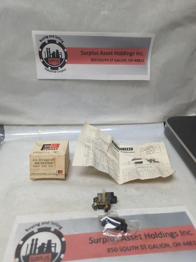 FURNAS,49D18537003,AUXILIARY INTERLOCK KIT RIGHT SIDE N.O NOS