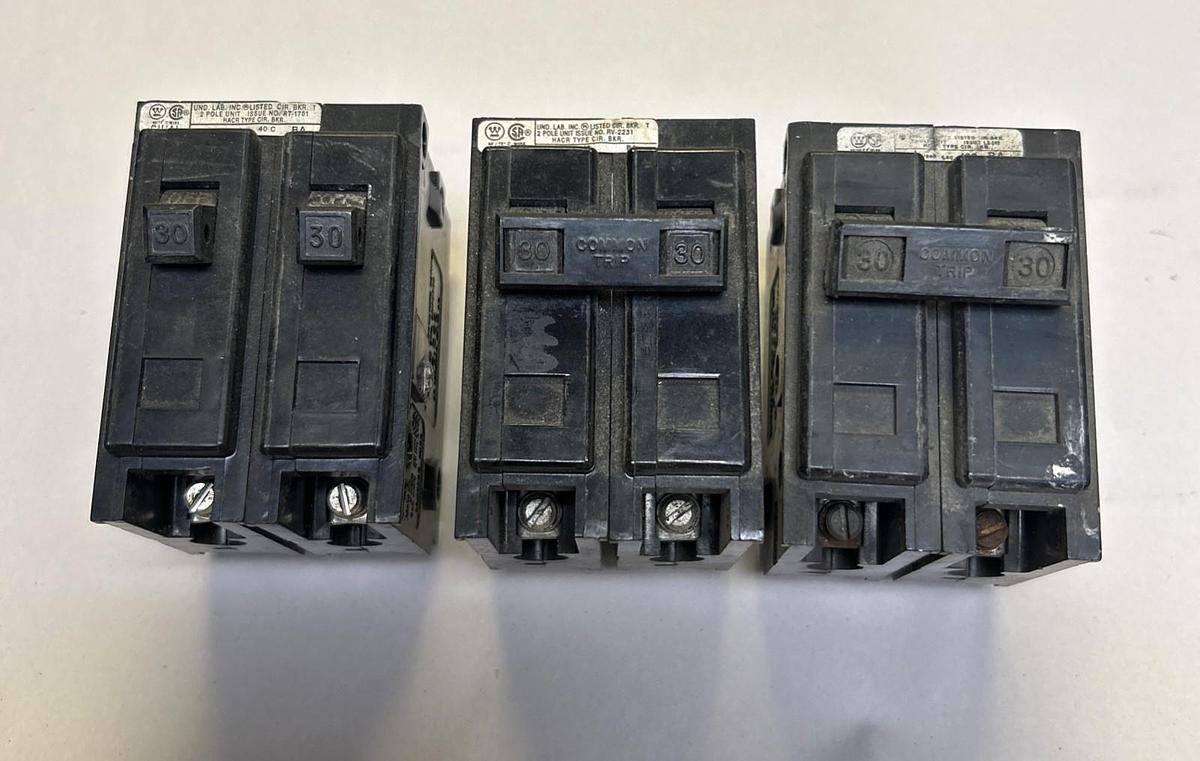 Used WESTINGHOUSE,BA230,CIRCUIT BREAKER 30A 120/240V 2P