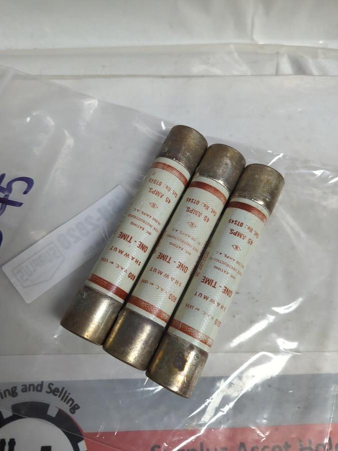 Used GOULDSHAWMUT,OTS45,45 AMP FUSE LOT OF 3 PRE-OWNED