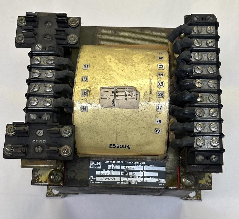 Used P&H,75Z273-D1,CONTROL CIRCUIT TRANSFORMER 3KVA 220/440V PRI 90/110/130/180V SEC
