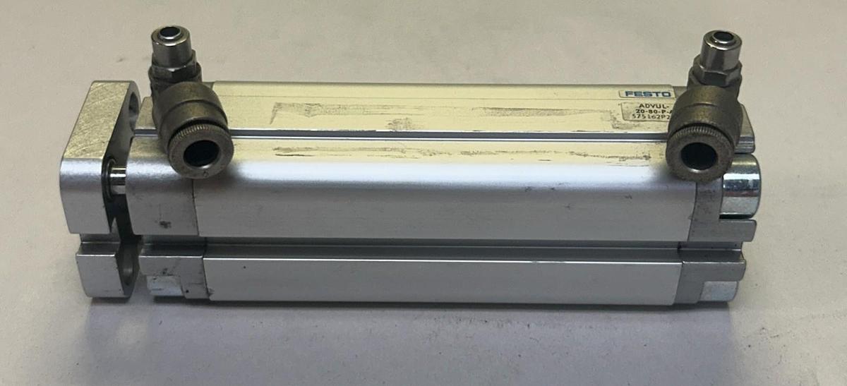 Used FESTO,ADVUL-20-80-P-A,DOUBLE ACTING PNEUMATIC CYLINDER