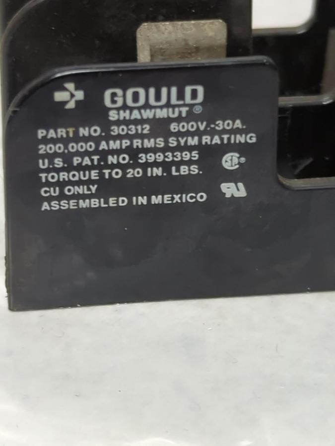 Used GOULD SHAWMUT,30312,FUSE HOLDER 600V-30A LOT OF 3 PRE-OWNED