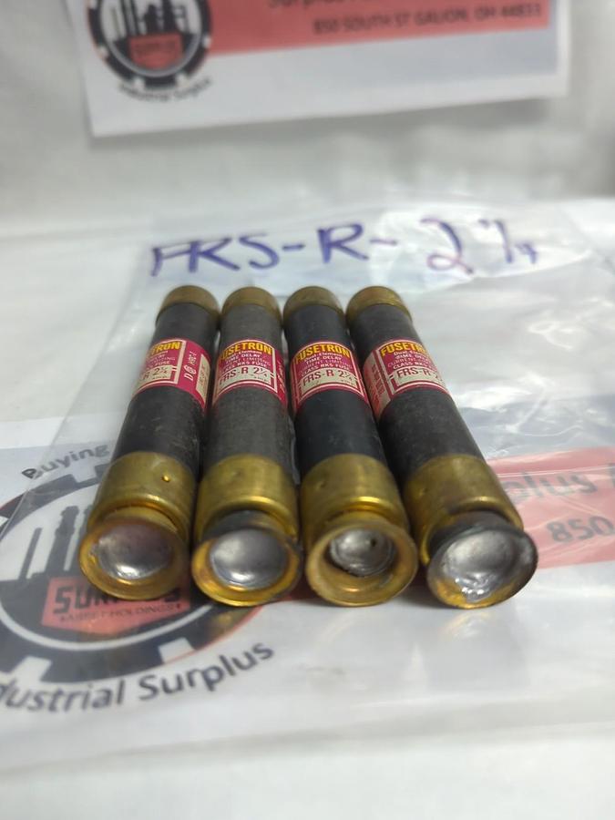 Used COOPER BUSSMANN,FRS-R-2-1/4,FUSETRON 2-1/4 AMP FUSE LOT OF 4 PRE-OWNED