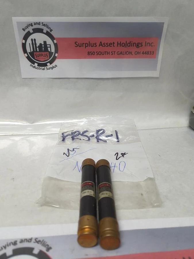Used COOPER BUSSMANN,FRS-R-1,FUSETRON 1 AMP FUSE LOT OF 2 PRE-OWNED