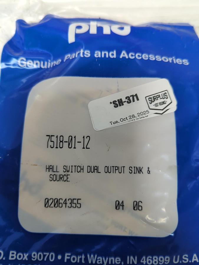 PHD,7518-01-12,HALL SWITCH DUAL OUTPUT SINK & SOURCE NOS