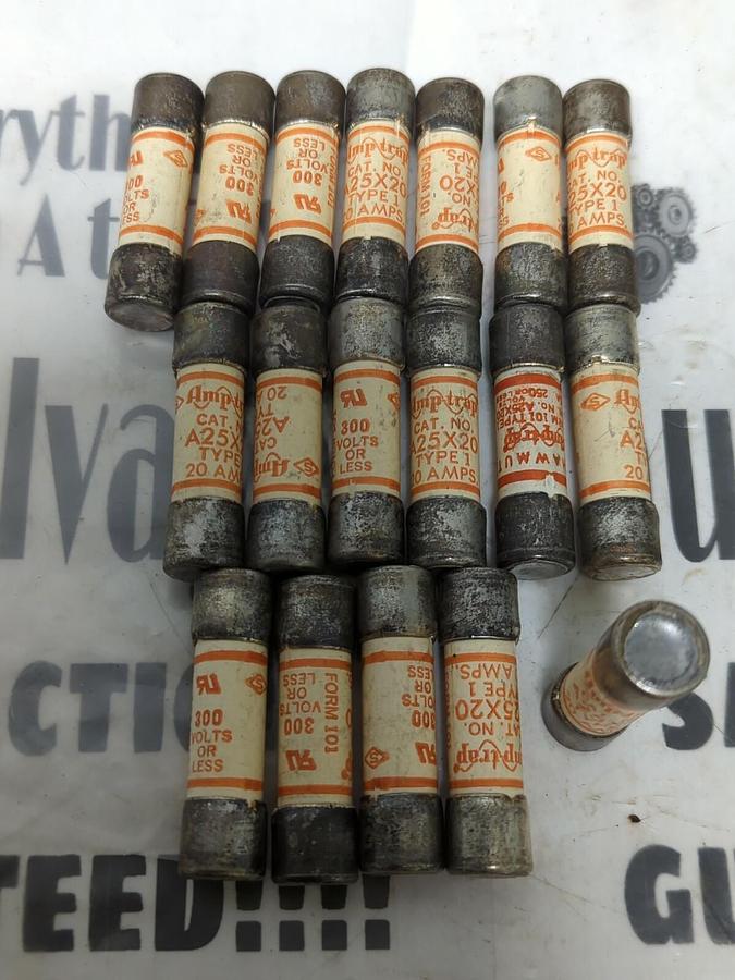 AMPTRAP,A25X20,TYPE 1 FUSE LOT OF 18 NOS