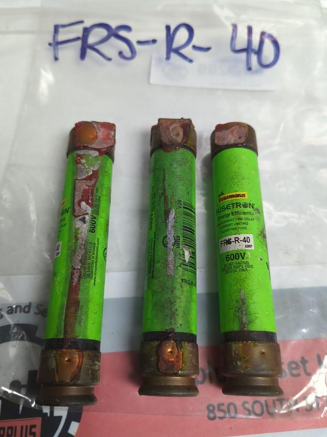 Used COOPER BUSSMANN,FRSR40,FUSETRON 40 AMP FUSE LOT OF 3 PRE-OWNED