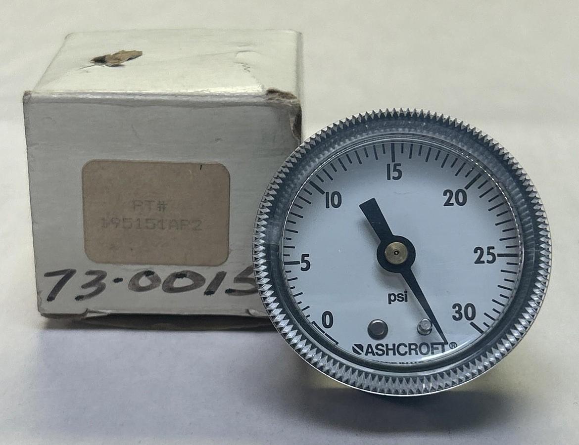 ASHCROFT,195151AP2,PRESSURE GAUGE 0-30PSI NOS