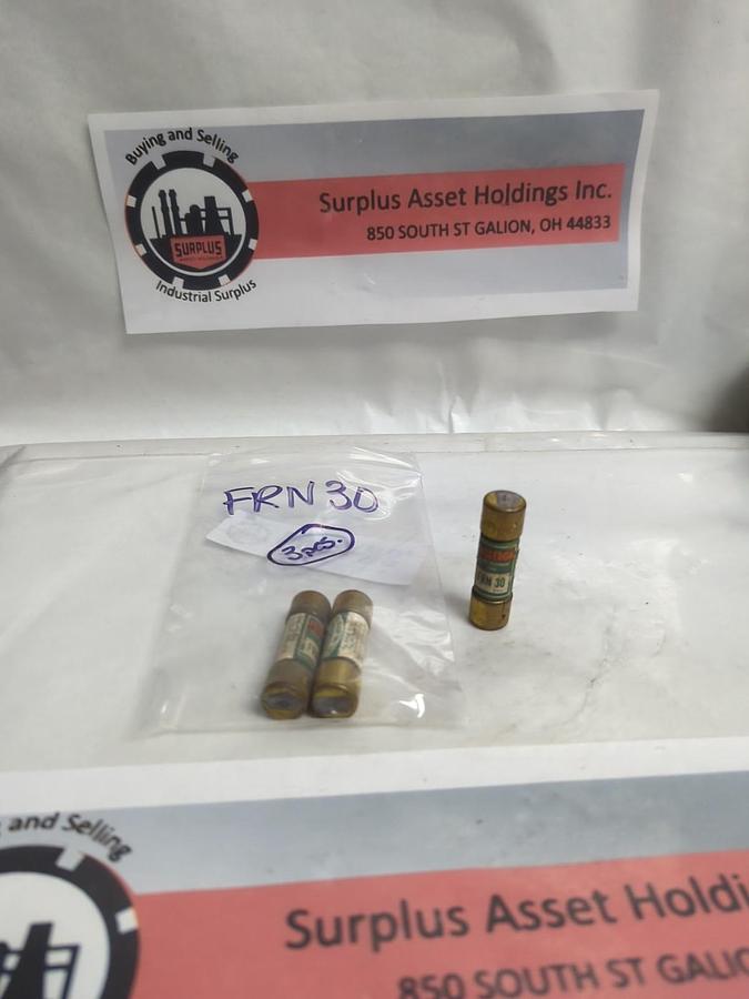 Used COOPER BUSSMANN,FRN30,FUSETRON 30 AMP FUSE LOT OF 3 PRE-OWNED