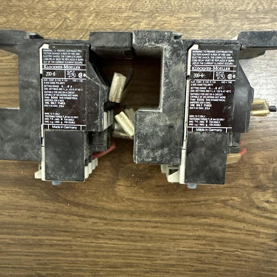 Used Klockner-Moeller,Z006,Contactor wEZ 00 Thermal Overload Relay LOT OF 2