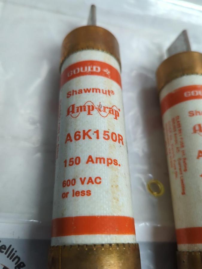 GOULD SHAWMUT,A6K150R,AMP-TRAP 150 AMP FUSE LOT OF 2 NOS