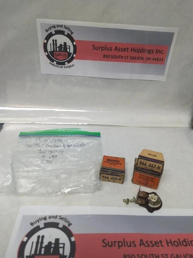 Used WESTINGHOUSE,966 467-H,OVERLOAD THERMAL HEATER RELAY LOT OF 2 NOS