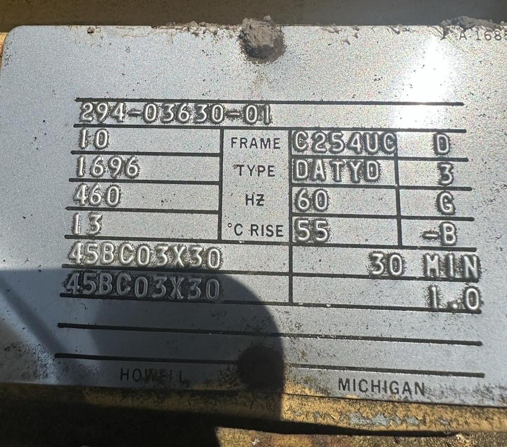 Used 7.5 Ton Detroit Overhead Crane Hoist w/32' 8" Beam