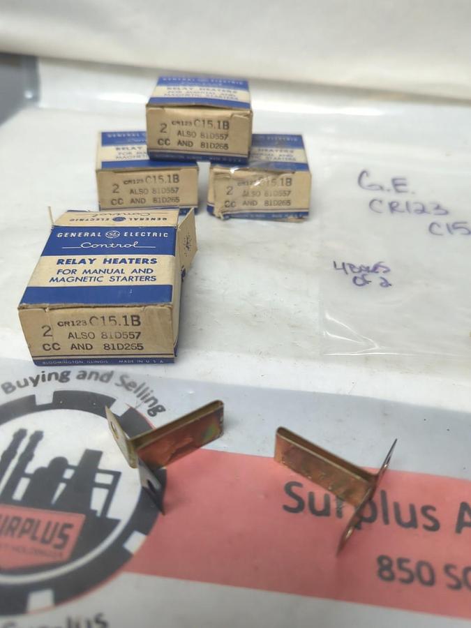 GENERAL ELECTRIC,CR123C15.1B,THERMAL OVERLOAD HEATER ELEMENT LOT OF 8 NOS