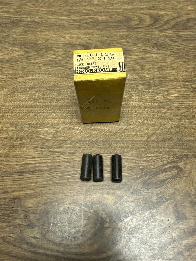Used Holo-Krome,01128,Black Lustre Dowel Pins 1/2" x 1 1/4" Box of 20
