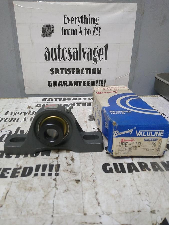 BROWNING,VPE-110,PILLOW BLOCK BALL BEARING UNIT 2-BOLT BASE  5/8" BORE NOS