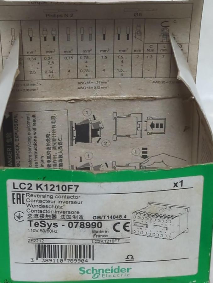 SCHNEIDER ELECTRIC,LC2K1210F7,REVERSING CONTACTOR NOS