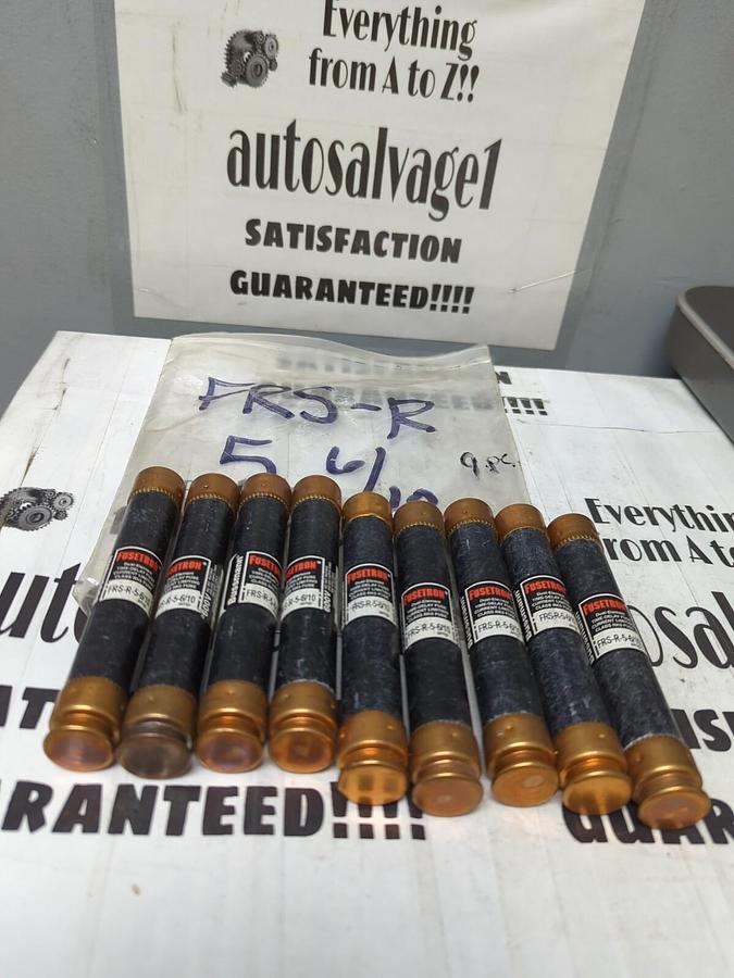 COOPER BUSSMANN,FRS-R-5 6/10,FUSETRON 5-6/10 AMP FUSES LOT OF 9 NOS