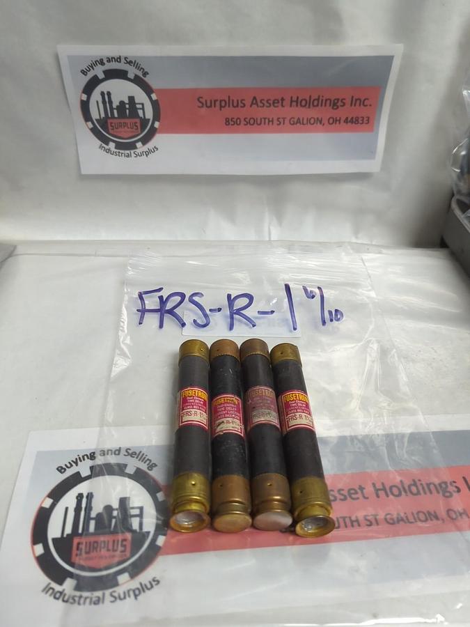 Used COOPER BUSSMANN,FRS-R-1-6/10,FUSETRON 1-6/10 AMP FUSE LOT OF 4 PRE-OWNED