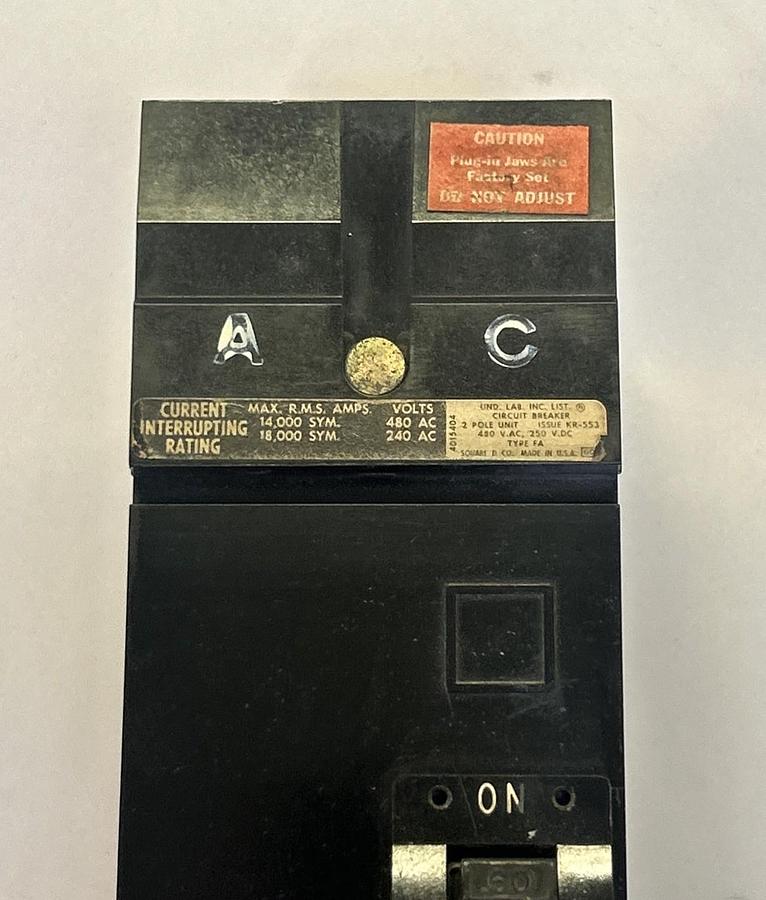Used SQUARE D,FA24060AC,I-LINE CIRCUIT BREAKER 60A 600V 2P