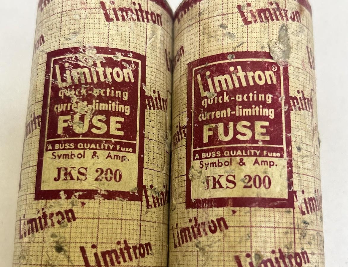 Used BUSSMANN,JKS200,LIMITRON FUSE 200A 600V LOT OF 2