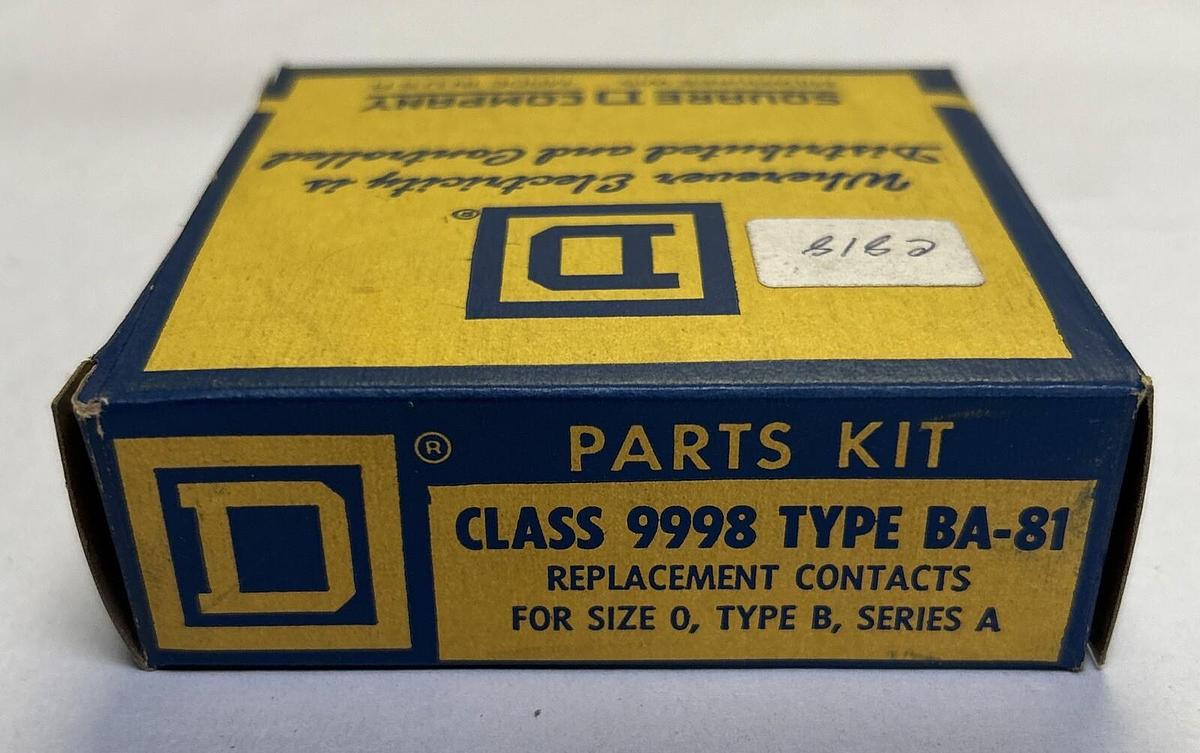 SQUARE D,9998BA-81,CONTACT KIT SIZE 0 NOS